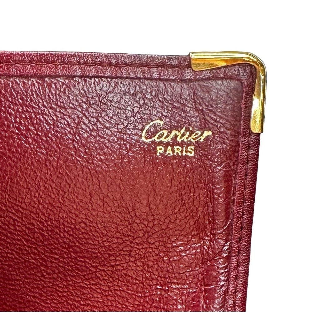 RARE Cartier Red Bordeaux Burgundy Leather & Gold Vintage Passport Holder - Picture 7 of 10